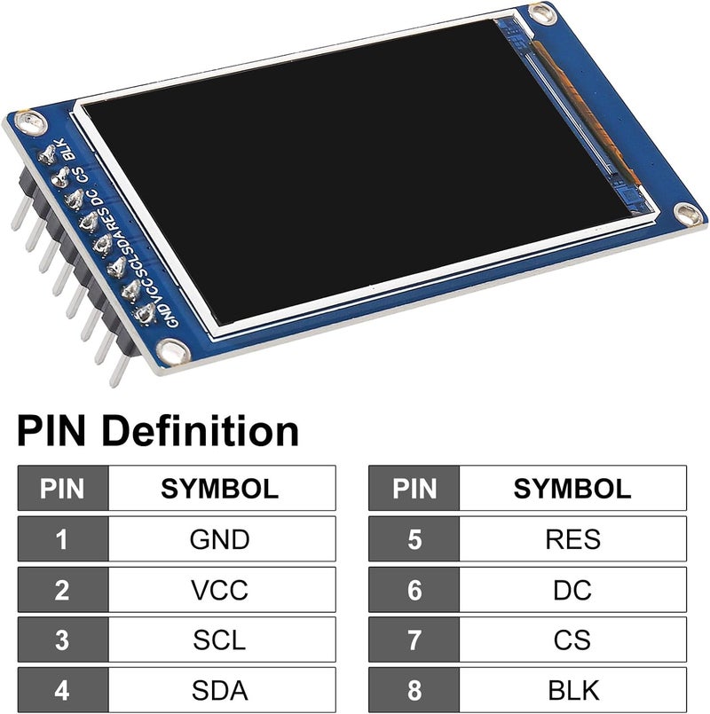 XIITIA 2pcs 1.9" SPI TFT LCD Display Module 170x320 RGB LCD Screen 3.3V ST7789 Drive SPI Interface 8pin Full Color for Arduino DIY - Image 4